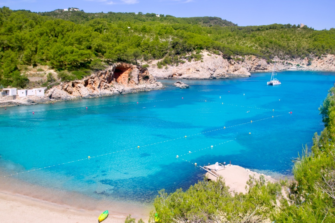 'Ibiza Port de San Miquel San Miguel beach with turquoise water' - Ibiza