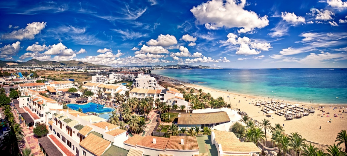 'Aerial view on Playa d'en Bossa, Ibiza, Spain' - Ibiza