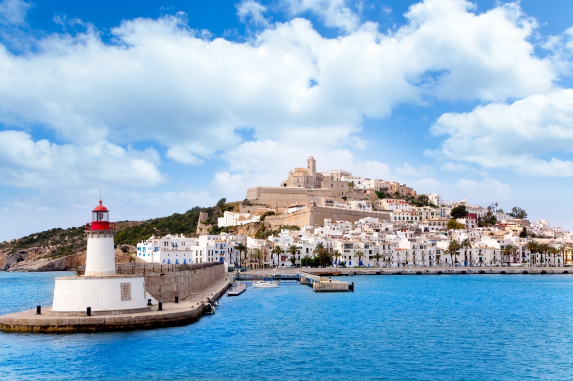 'Eivissa ibiza town from red lighthouse red beacon in Balearic Islands' - Ibiza